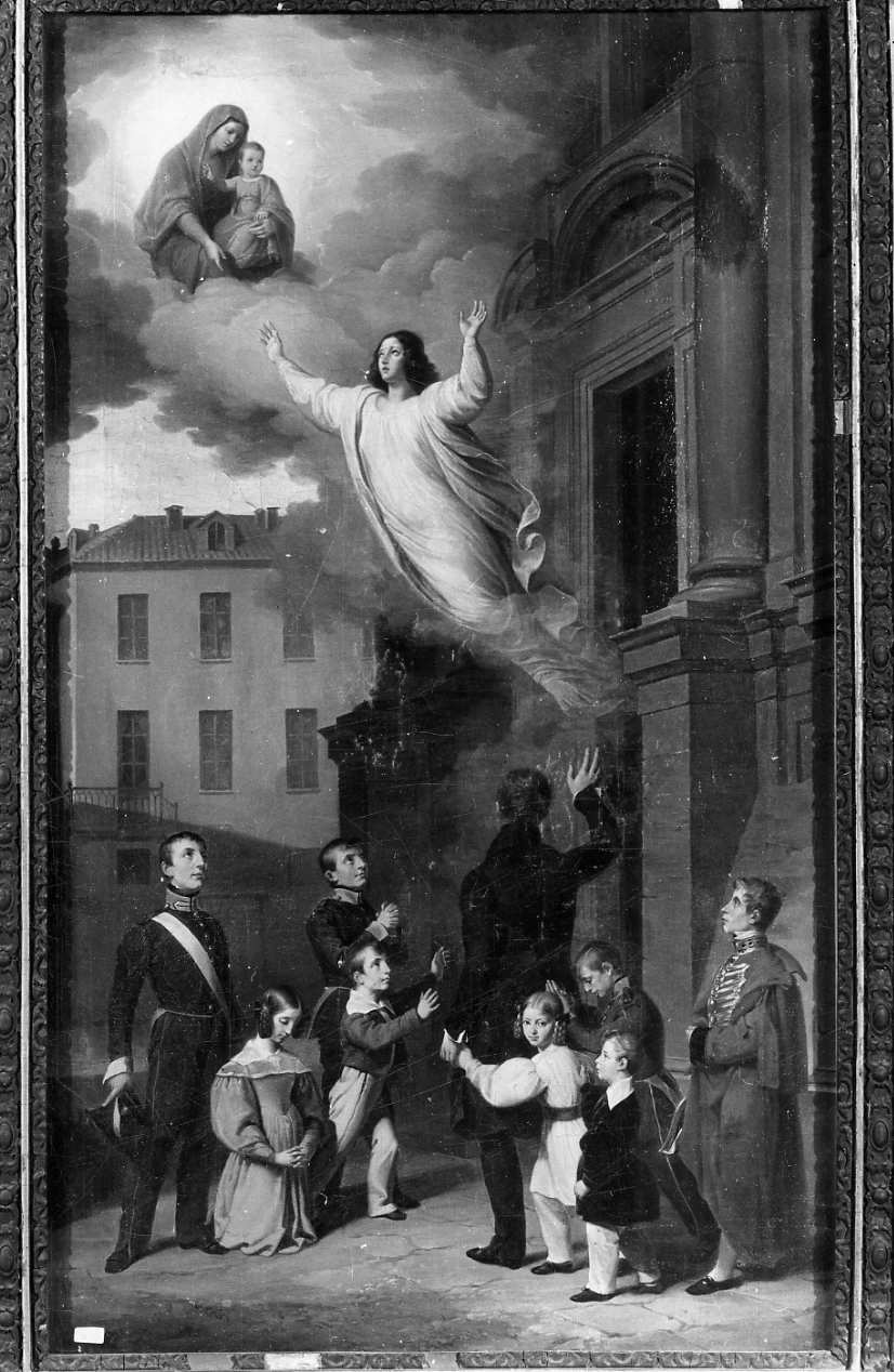 Intervento della Madonna della Consolata e Felicita Balbo che offre la sua vita alla Vergine - Torino